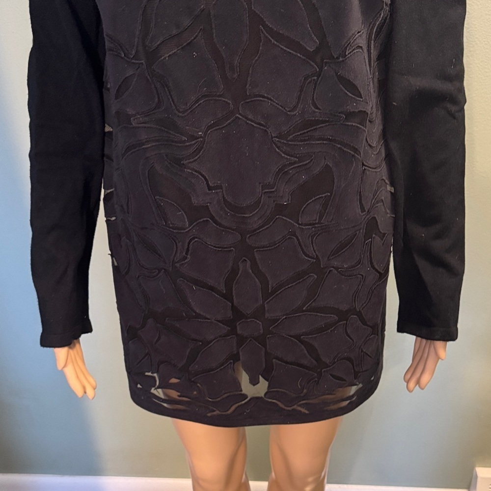 INC International Concepts Black Floral Long Sleeve Top Size XL - Picture 3 of 4